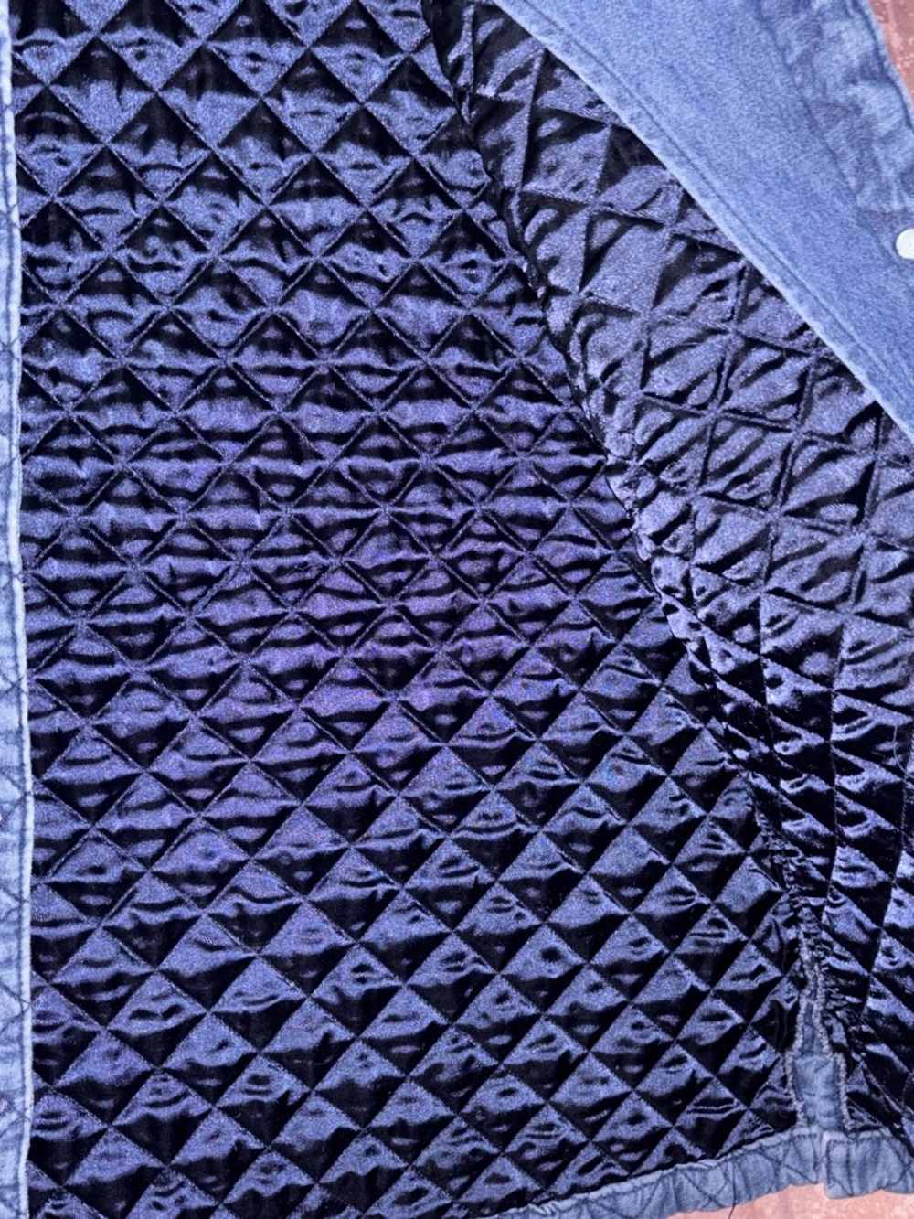 Serengeti Women’s Quilted blue Denim Vest fall layering piece boho farm cottage - Picture 3 of 5